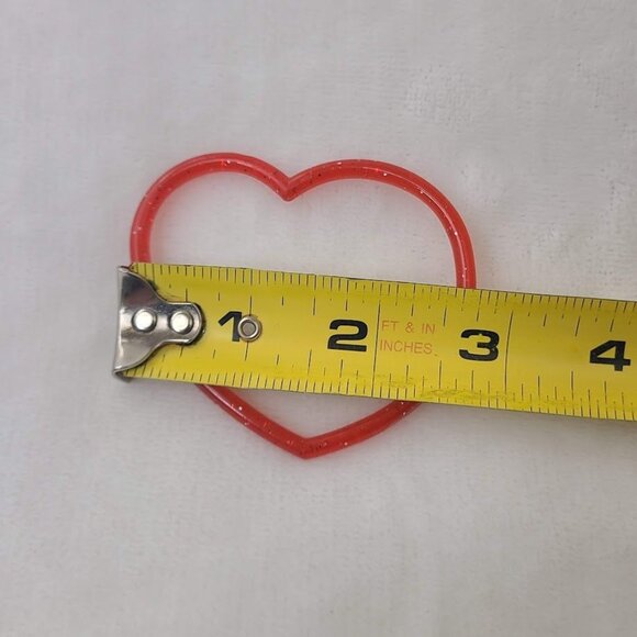 Shiny Plastic Heart Shaped Bracelet Red Embeded Glitter Bangle for Child - Picture 4 of 4